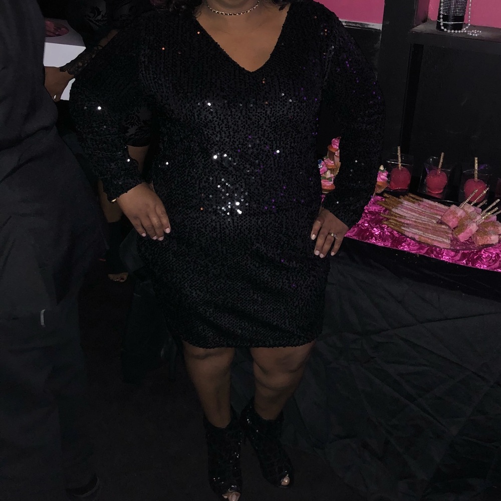 Black sequin dress